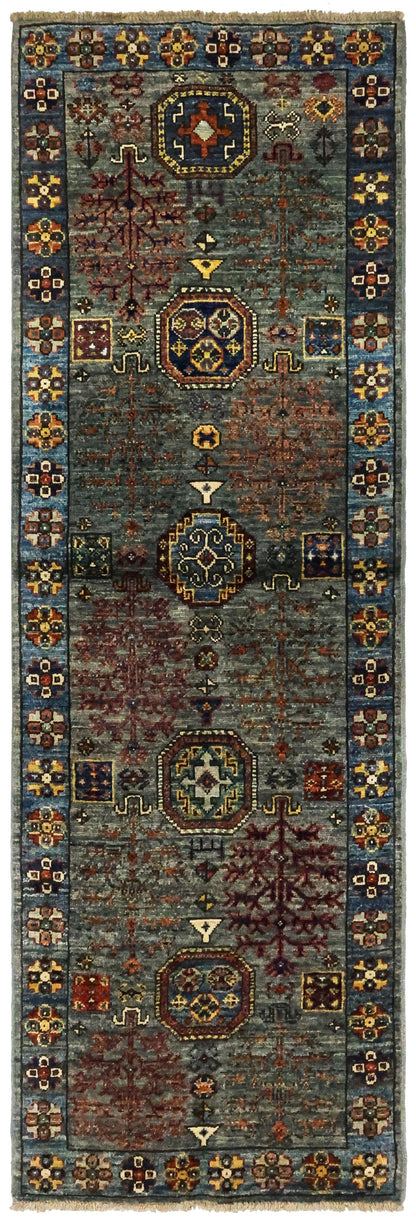 Tree Kazak Handwoven Tribal Rug