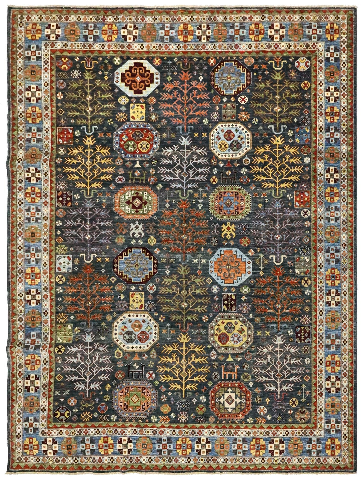 Tree Kazak Handwoven Tribal Rug