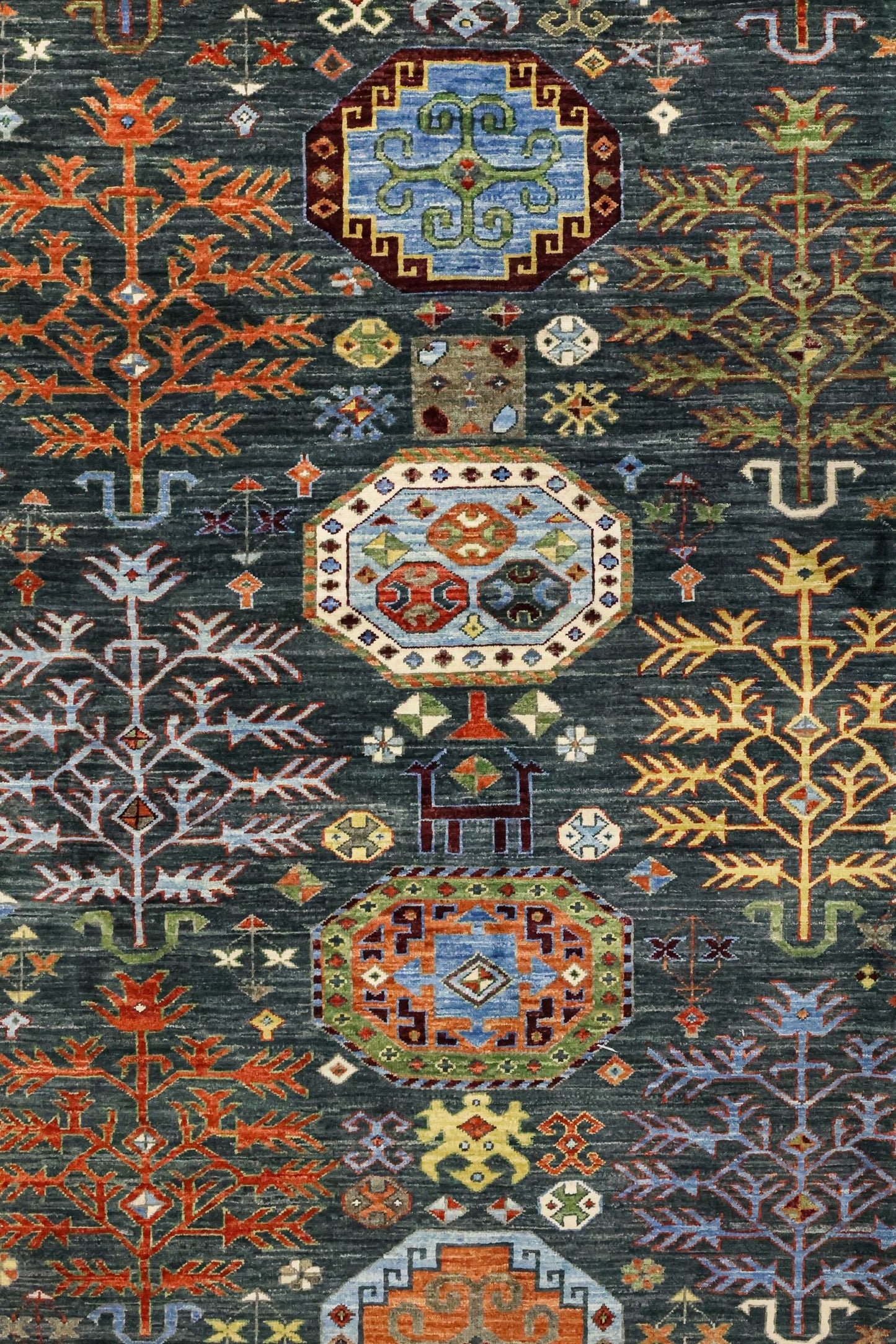 Tree Kazak Handwoven Tribal Rug, J81391
