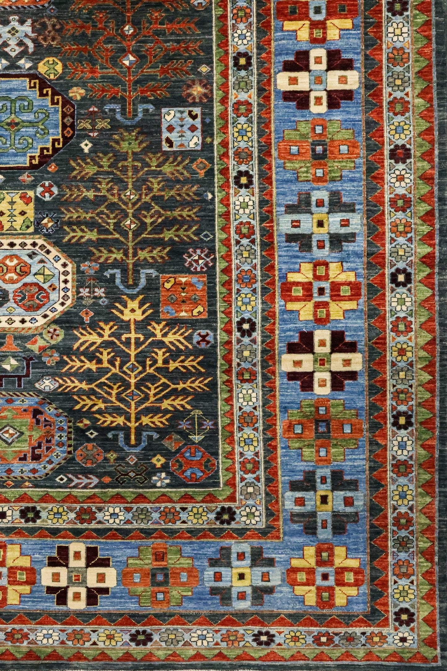 Tree Kazak Handwoven Tribal Rug, J81391