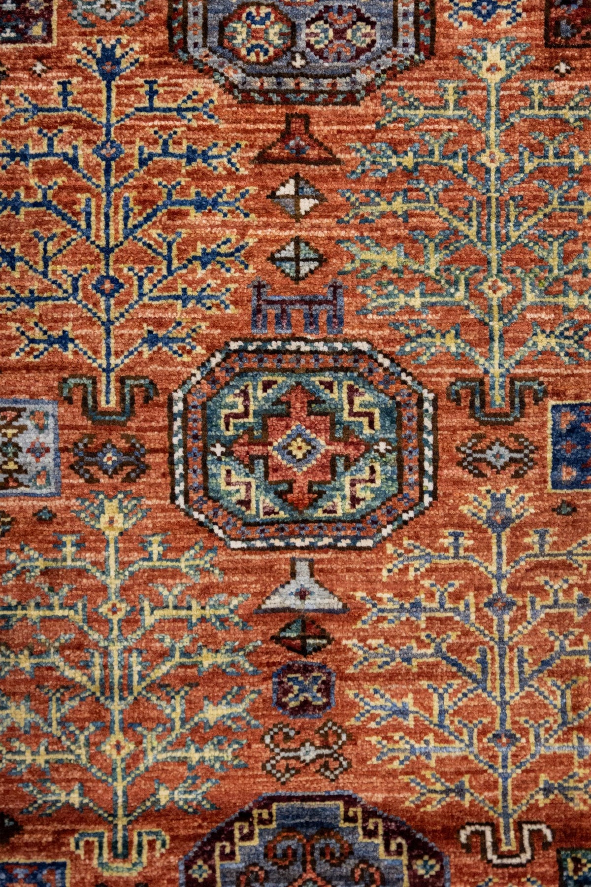 Tree Kazak Handwoven Tribal Rug, J89311