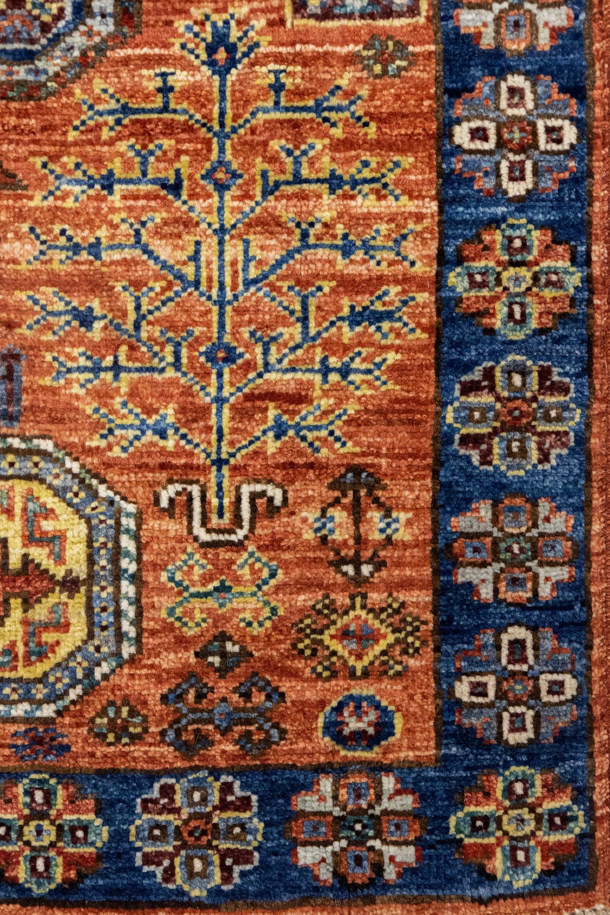 Tree Kazak Handwoven Tribal Rug, J89311