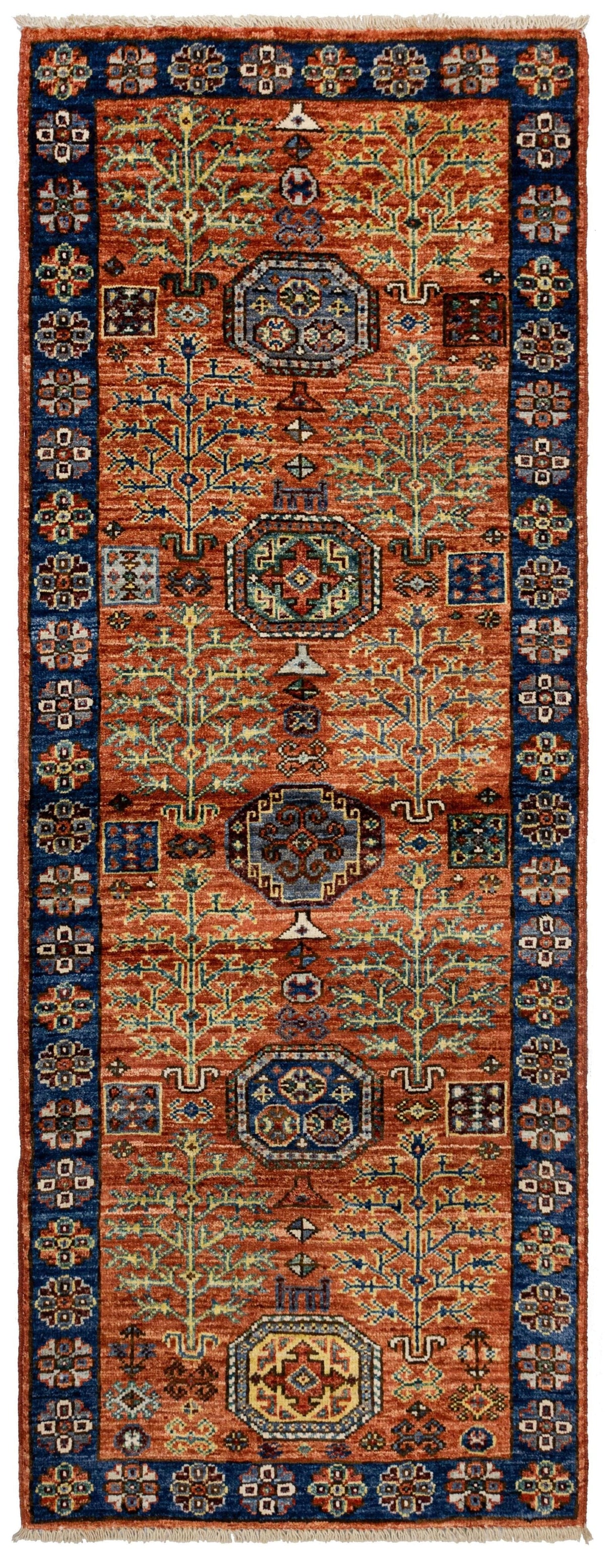 Tree Kazak Handwoven Tribal Rug
