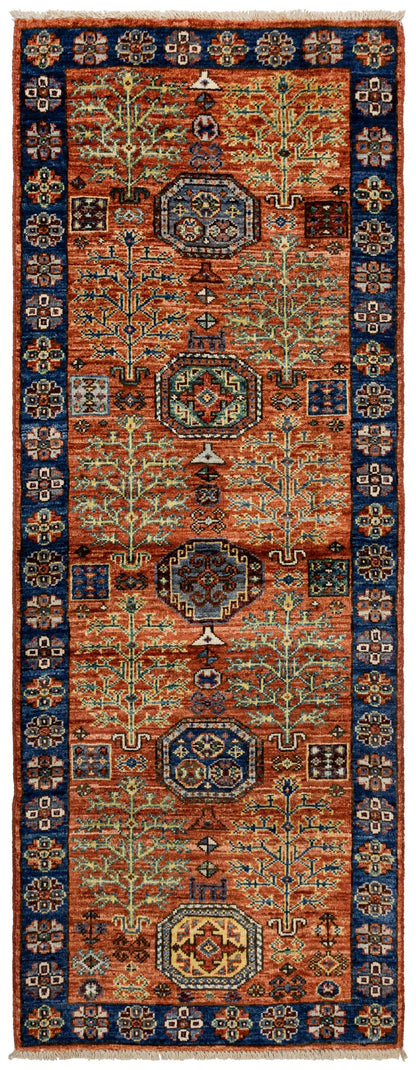 Tree Kazak Handwoven Tribal Rug