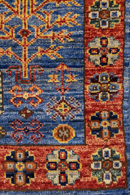 Tree Kazak Handwoven Tribal Rug, J89325