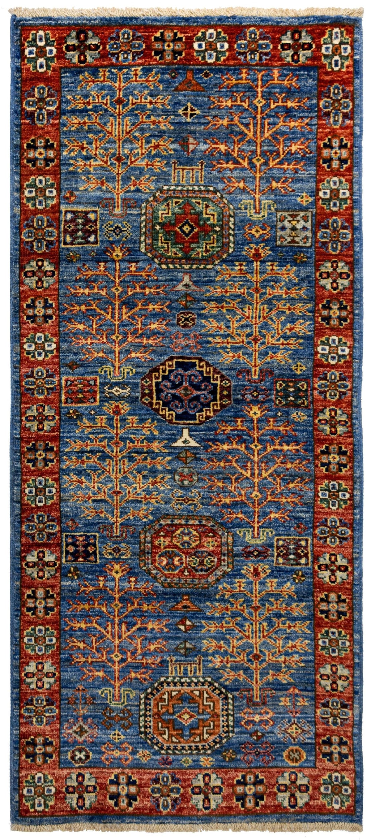 Tree Kazak Handwoven Tribal Rug