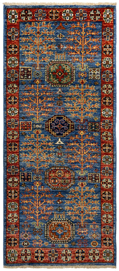 Tree Kazak Handwoven Tribal Rug