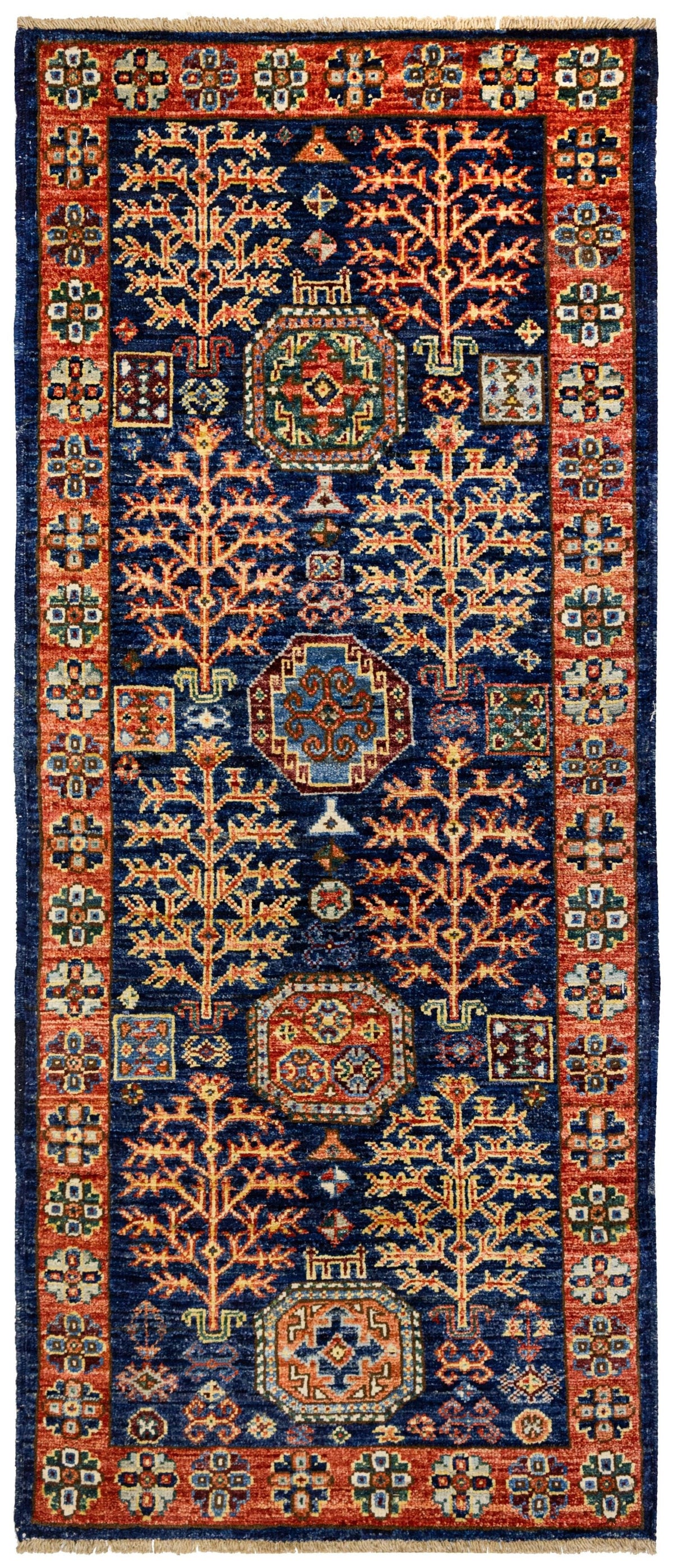 Tree Kazak Handwoven Tribal Rug