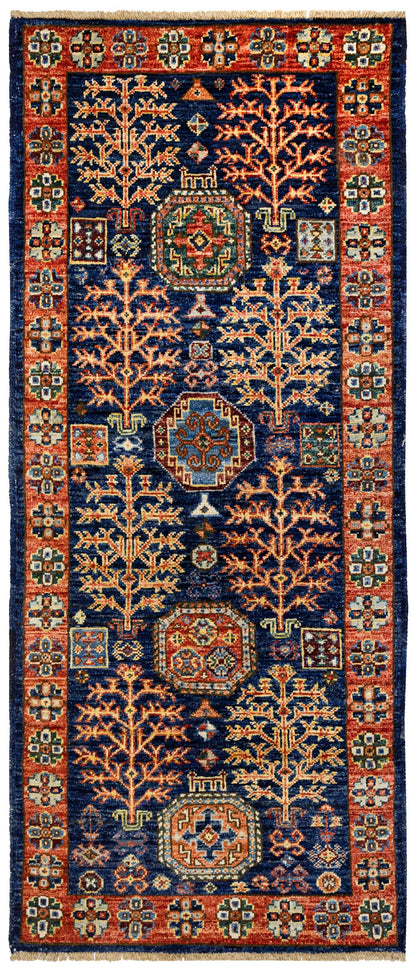 Tree Kazak Handwoven Tribal Rug