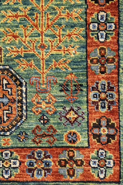 Tree Kazak Handwoven Tribal Rug, J89335