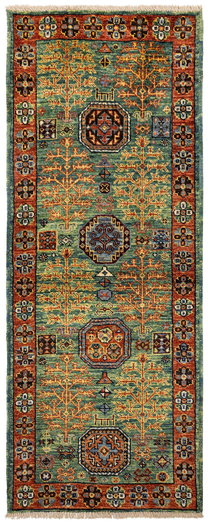 Tree Kazak Handwoven Tribal Rug