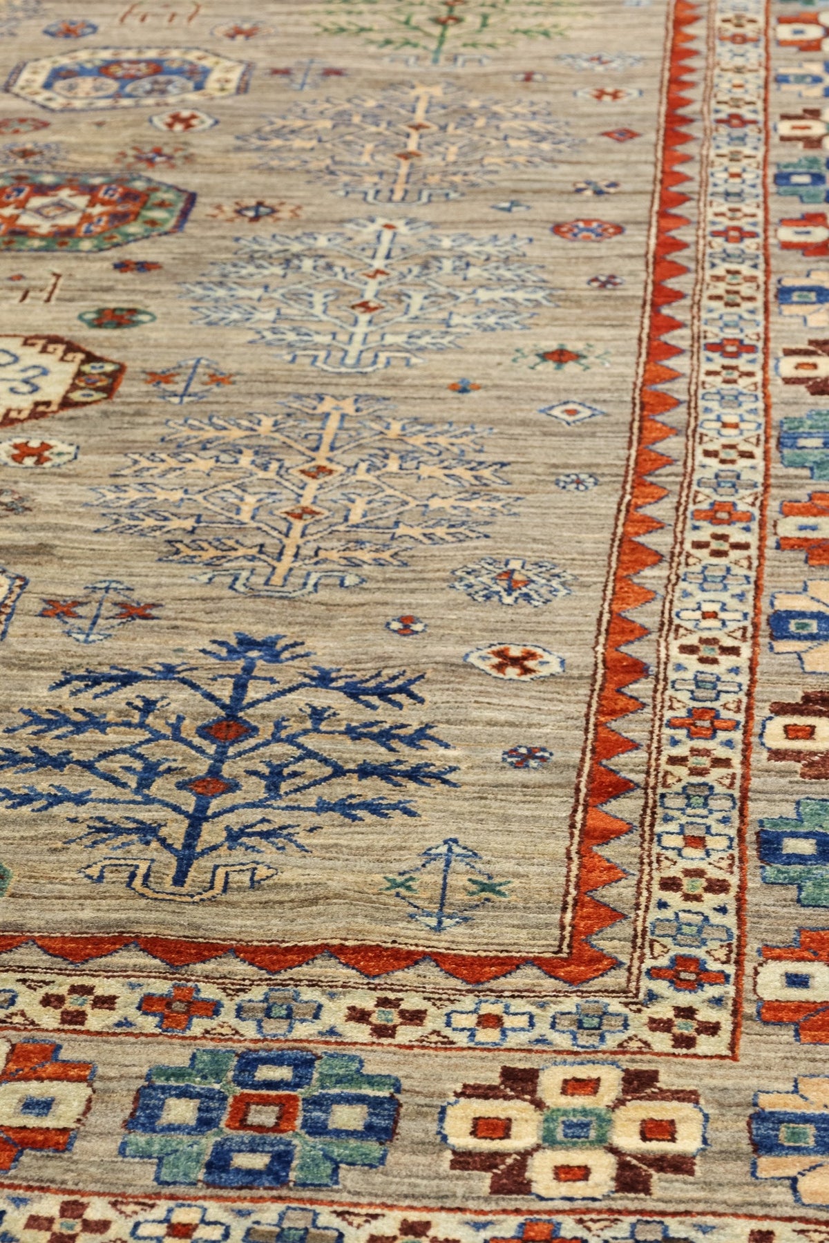 Tree Kazak Handwoven Tribal Rug, J80914