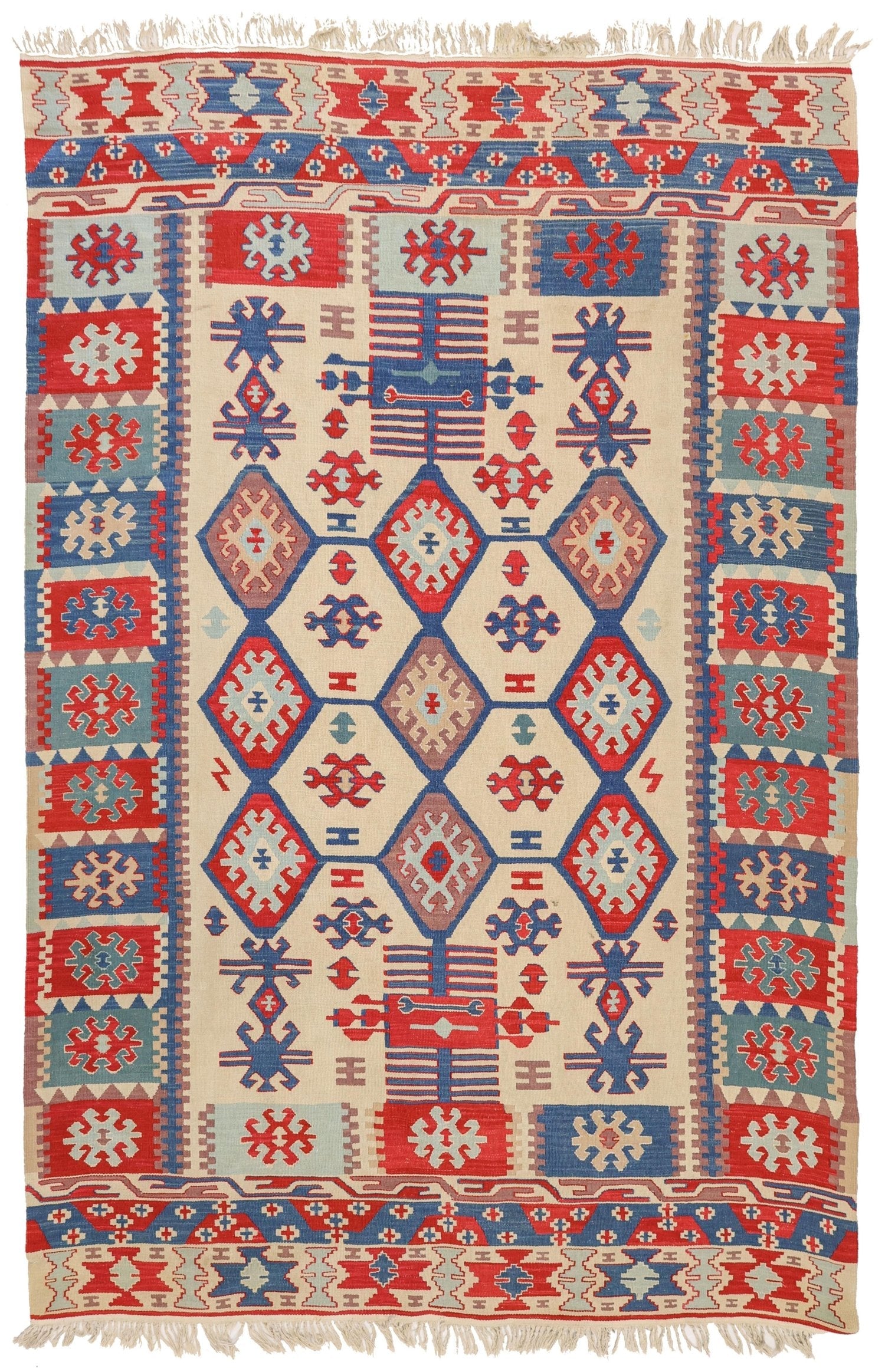 Vintage Turkish Kilm Handwoven Tribal Rug