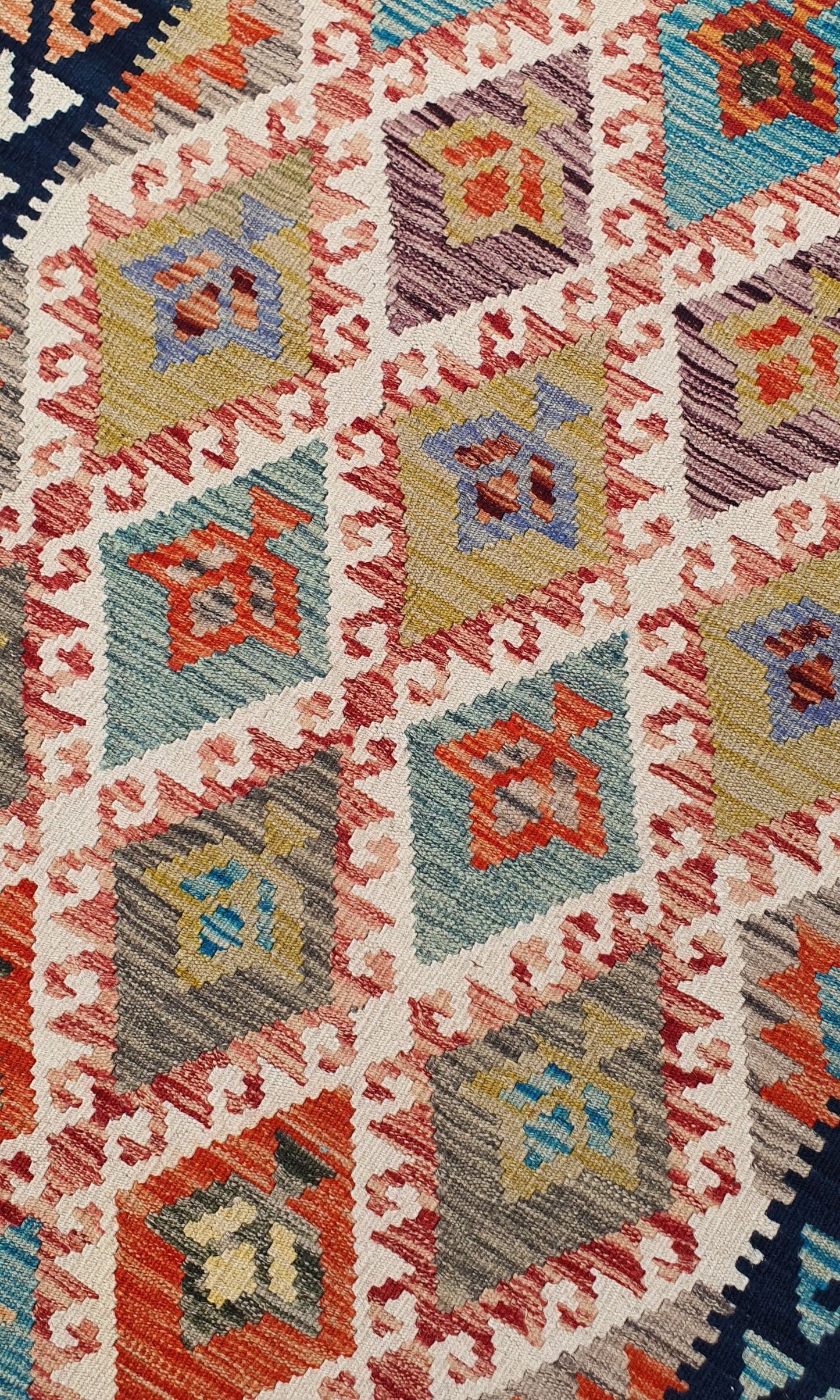 Uzbek Kilim Handwoven Tribal Rug, J80114