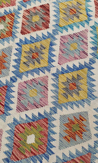 Uzbek Kilim Handwoven Tribal Rug, J80115