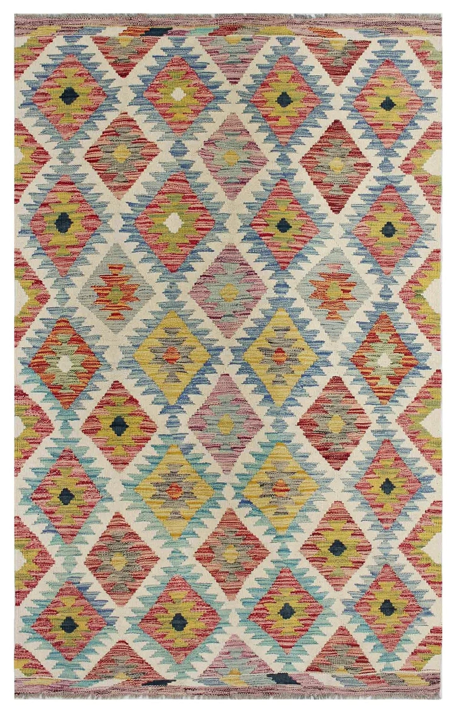 Uzbek Kilim Handwoven Tribal Rug