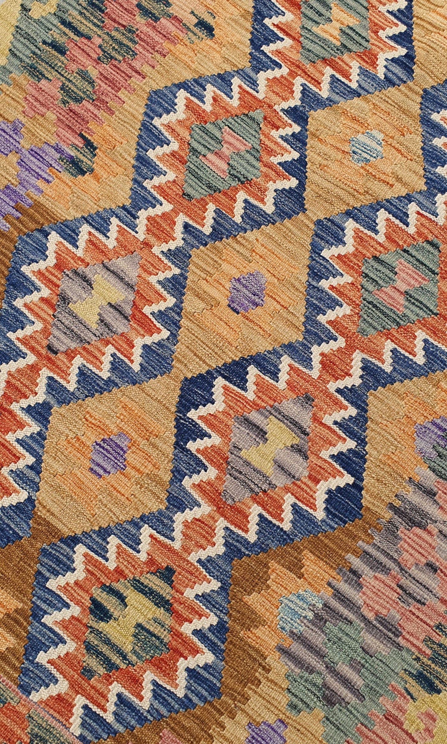 Uzbek Kilim Handwoven Tribal Rug, J80117