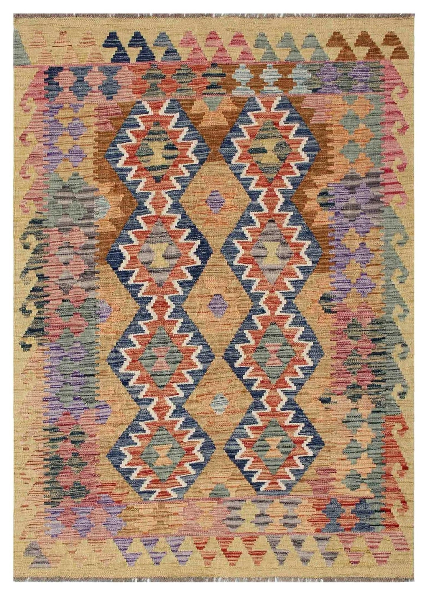 Uzbek Kilim Handwoven Tribal Rug