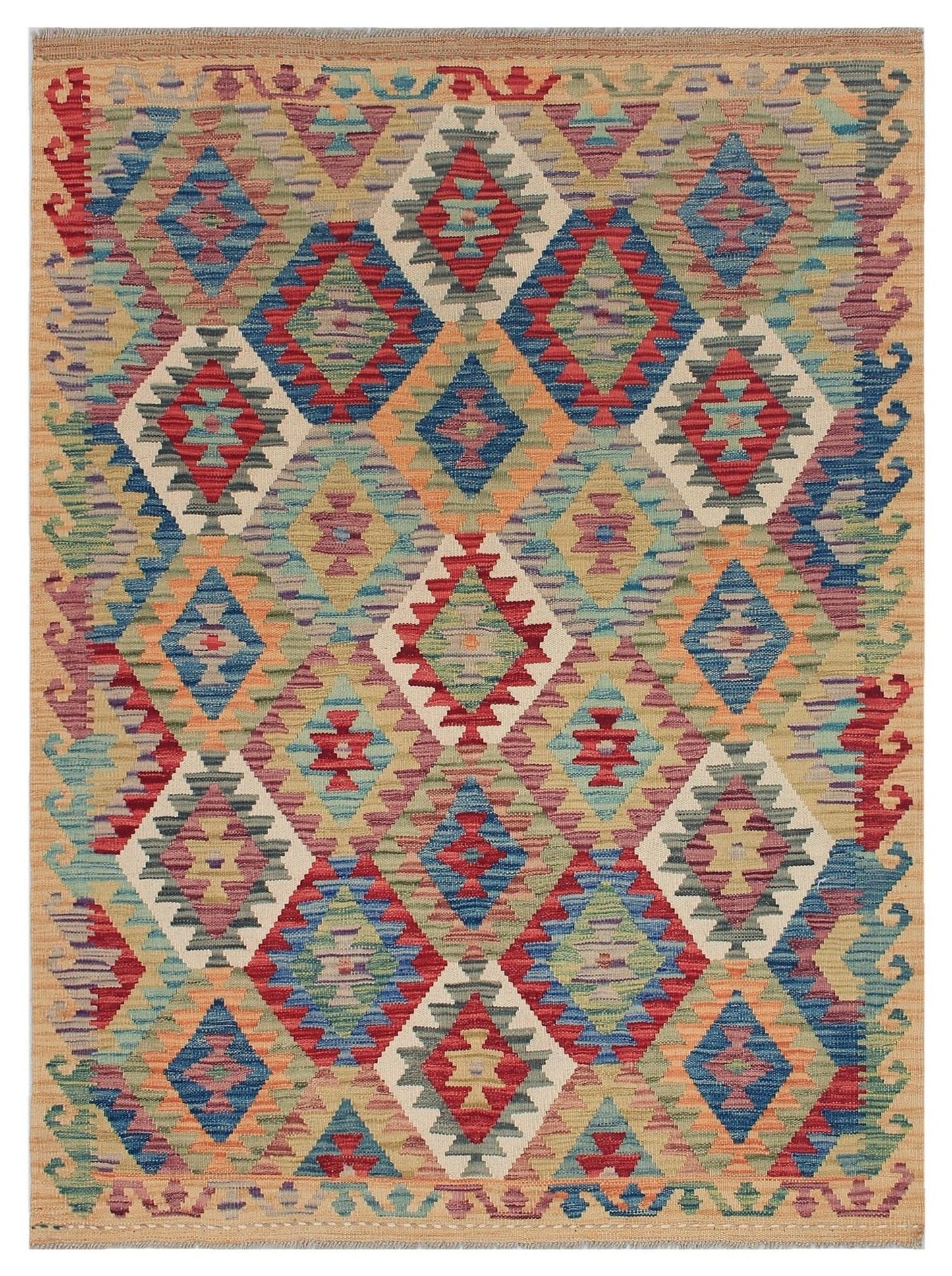 Uzbek Kilim Handwoven Tribal Rug