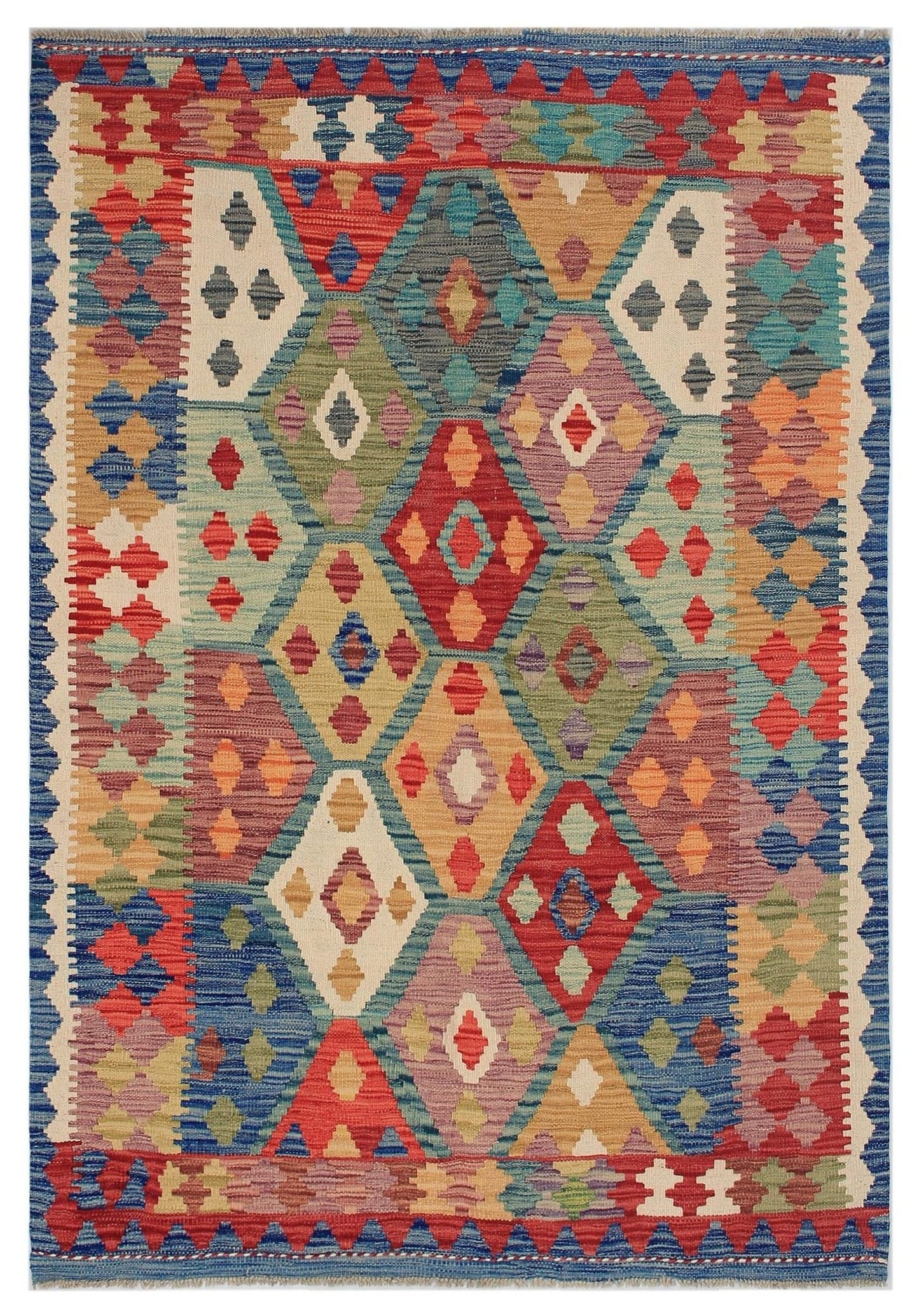 Uzbek Kilim Handwoven Tribal Rug