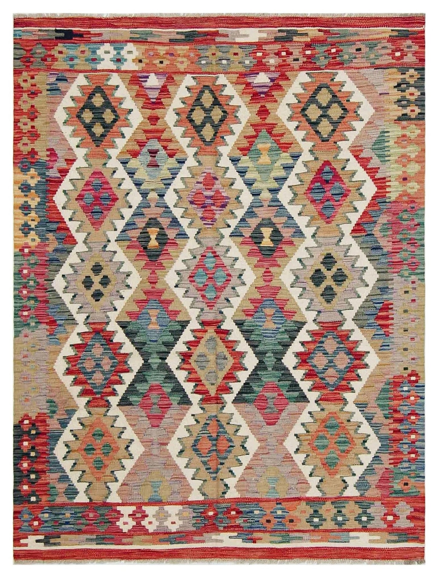 Uzbek Kilim Handwoven Tribal Rug