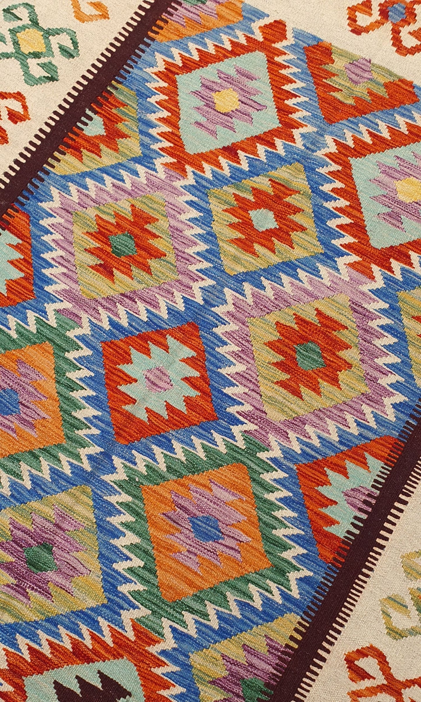 Uzbek Kilim Handwoven Tribal Rug, J80123