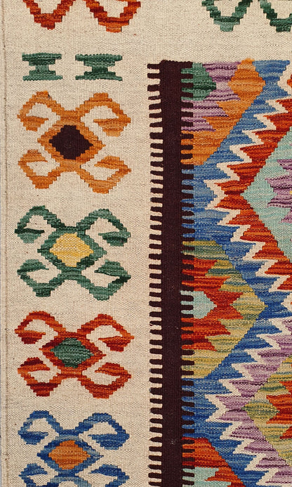 Uzbek Kilim Handwoven Tribal Rug, J80123