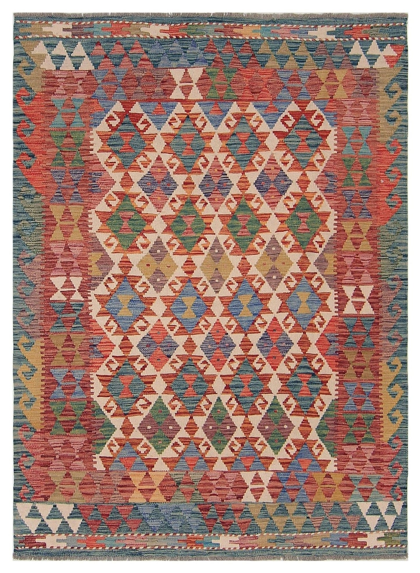 Uzbek Kilim Handwoven Tribal Rug