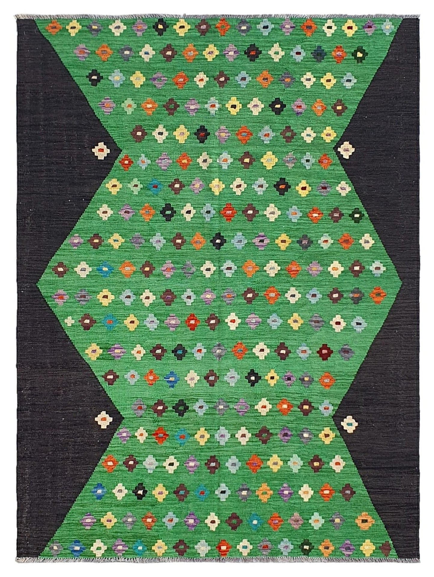 Uzbek Kilim Handwoven Tribal Rug