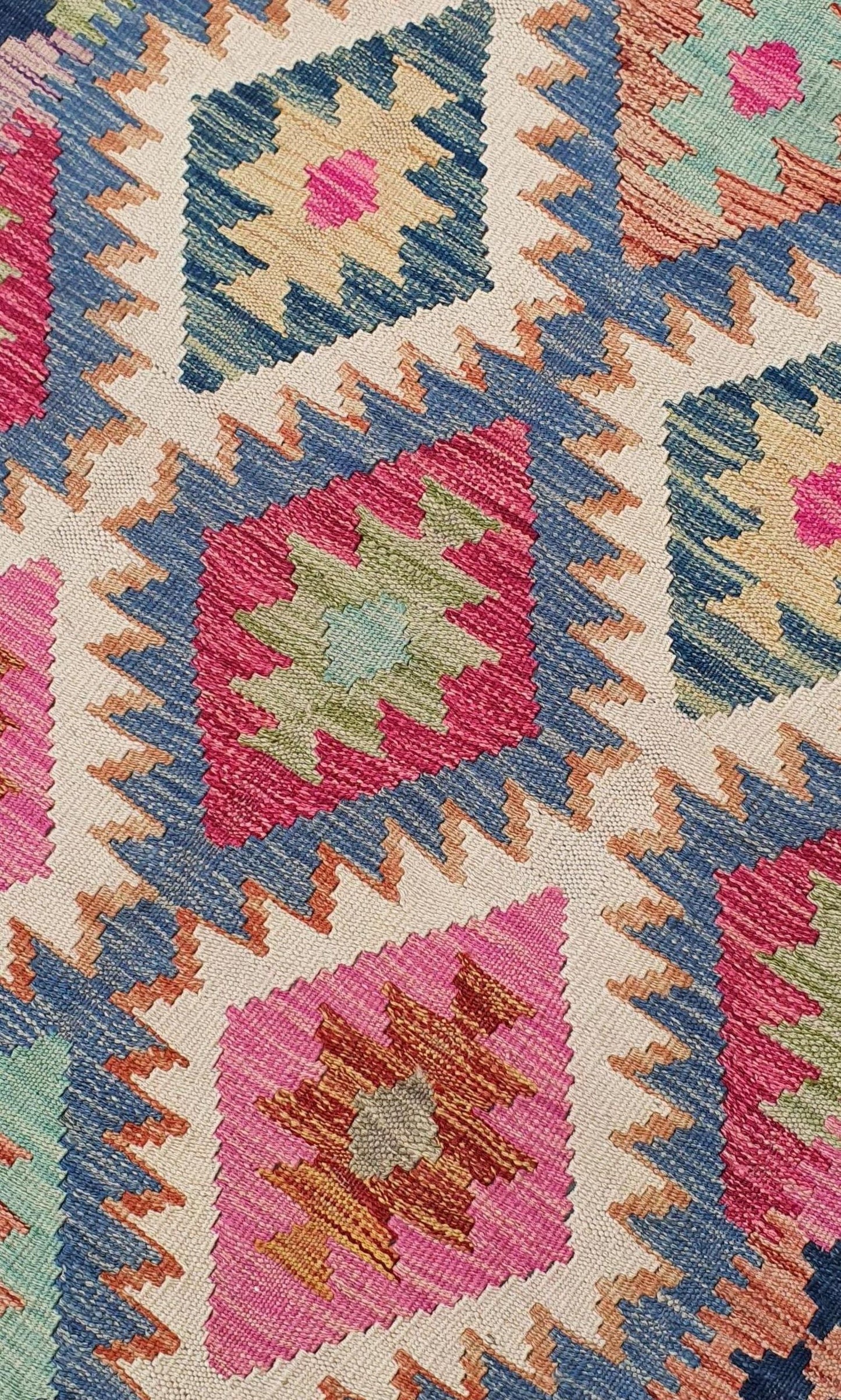 Uzbek Kilim Handwoven Tribal Rug, J80134