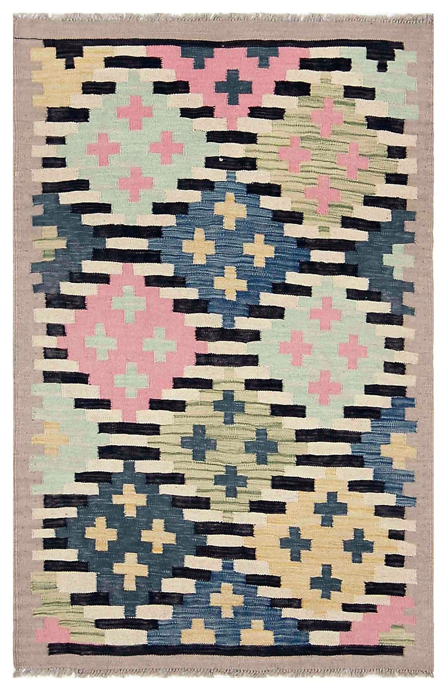 Uzbek Kilim Handwoven Tribal Rug
