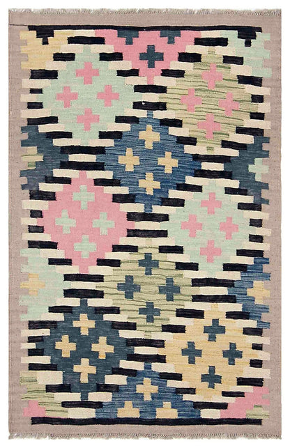 Uzbek Kilim Handwoven Tribal Rug