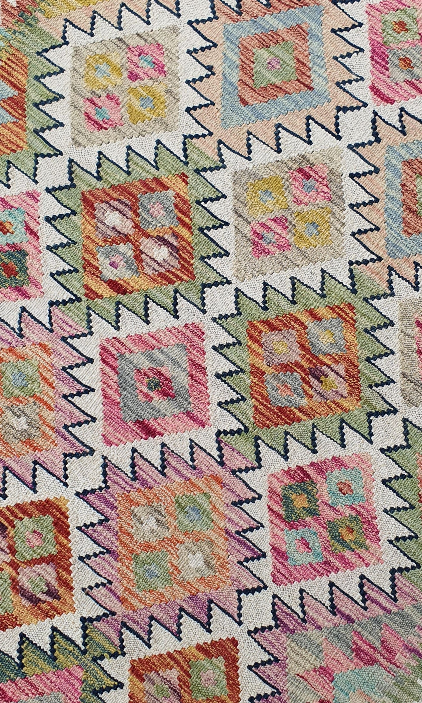 Uzbek Kilim Handwoven Tribal Rug, J80138