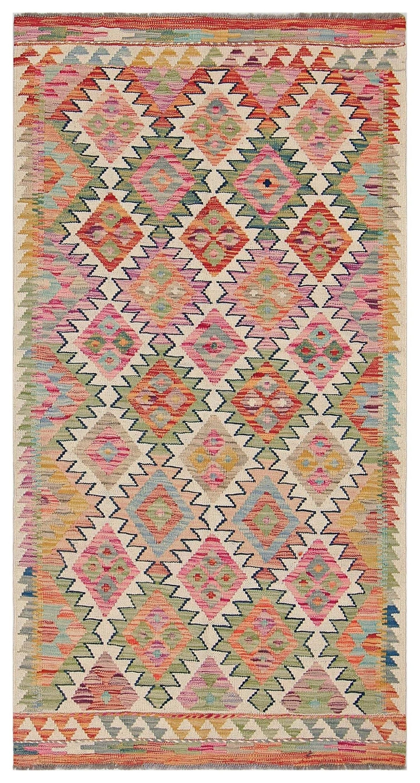 Uzbek Kilim Handwoven Tribal Rug