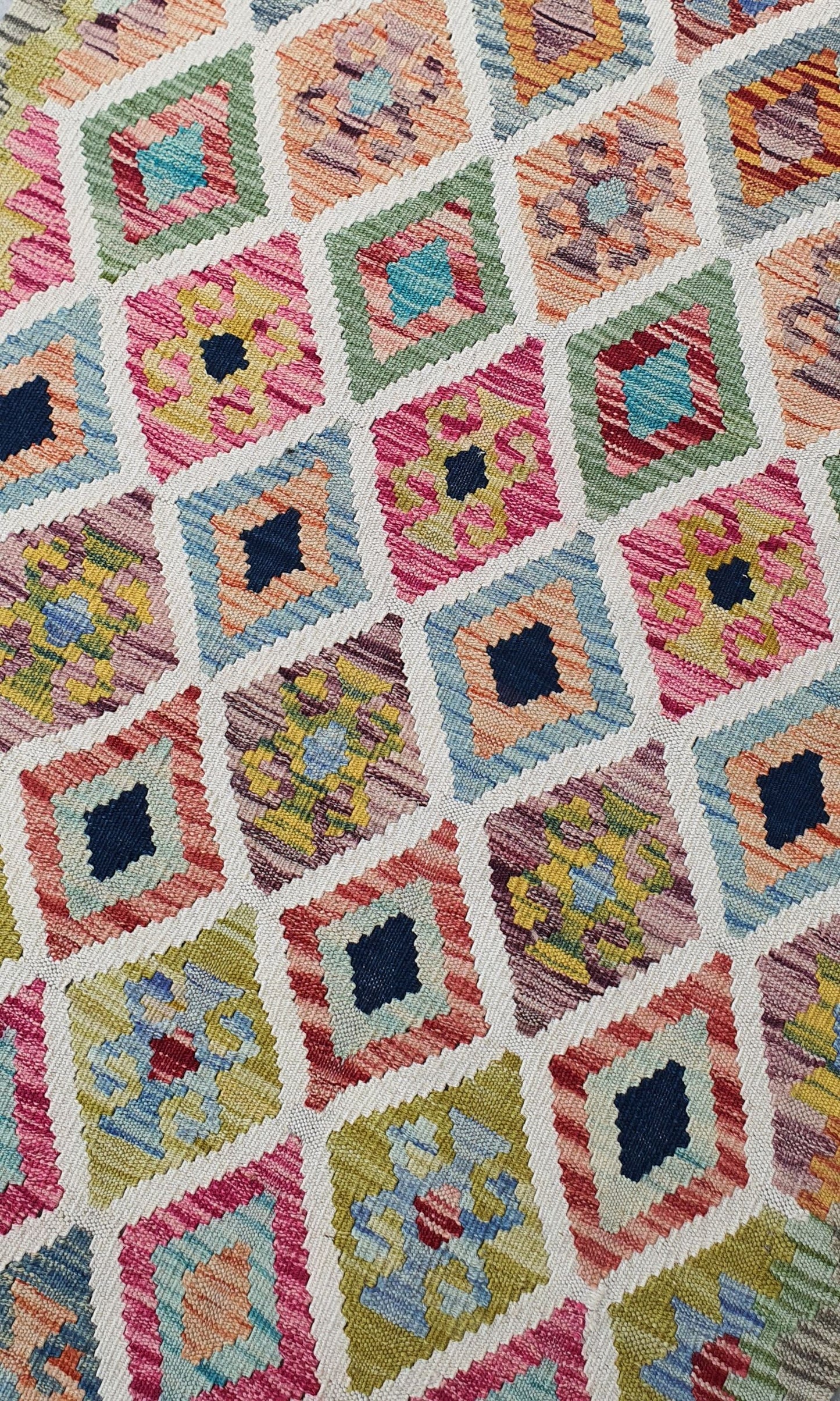 Uzbek Kilim Handwoven Tribal Rug, J80141