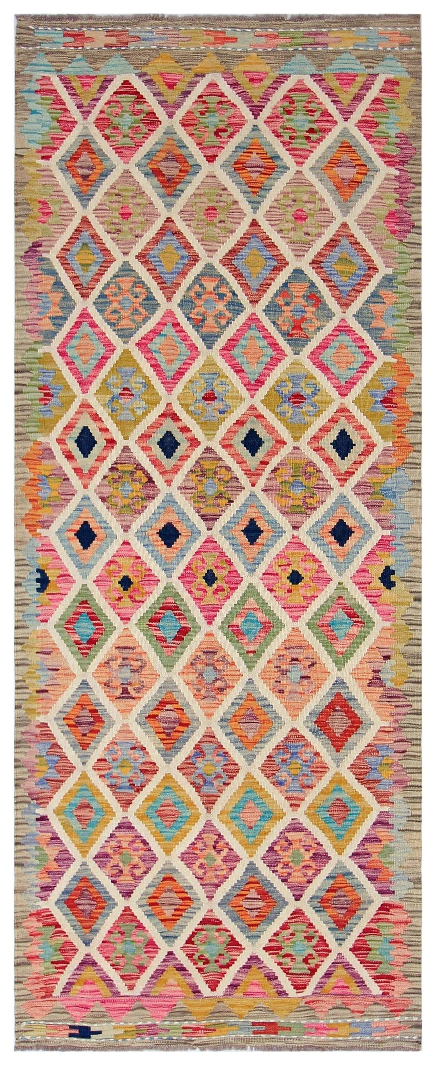 Uzbek Kilim Handwoven Tribal Rug