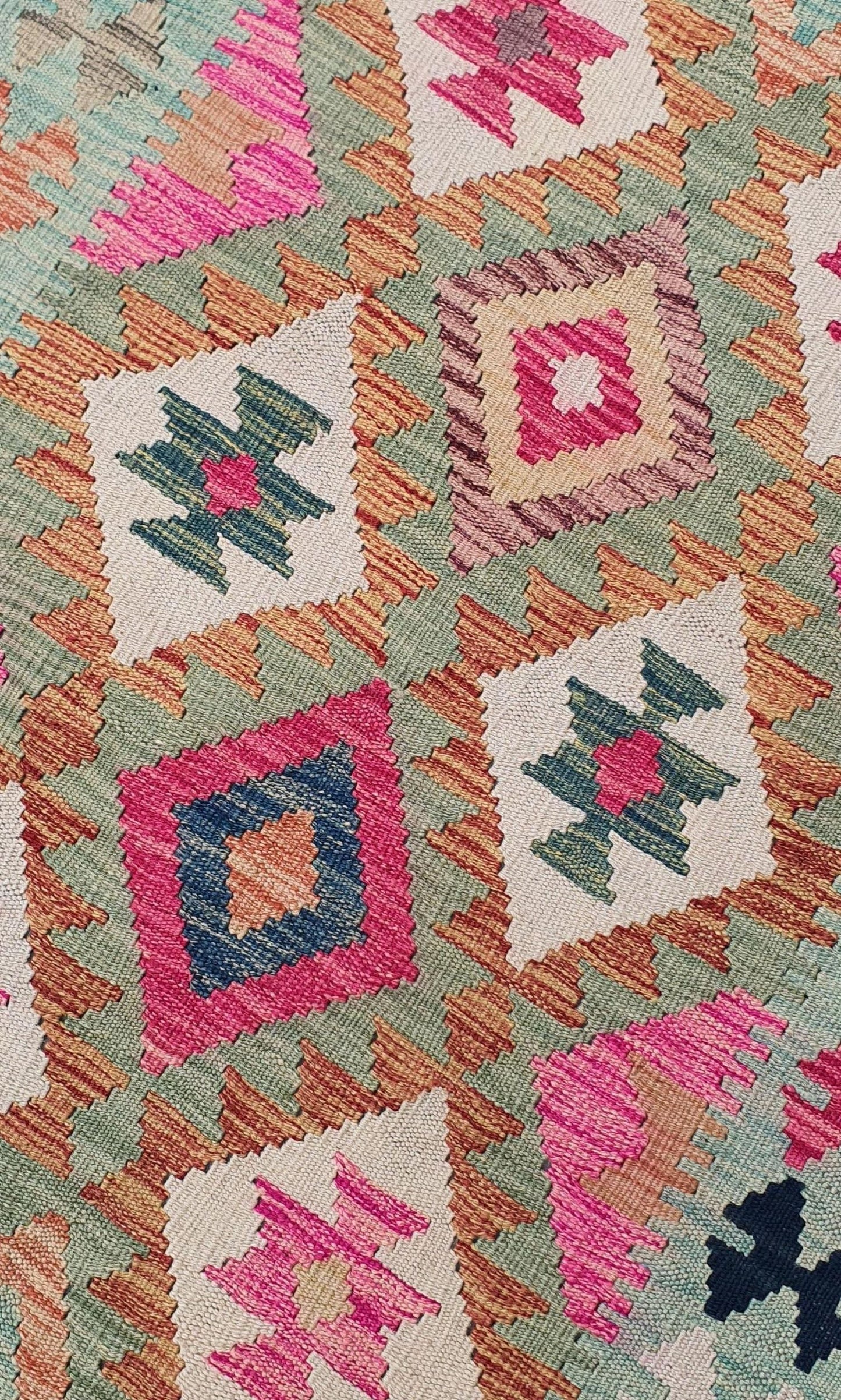 Uzbek Kilim Handwoven Tribal Rug, J80142