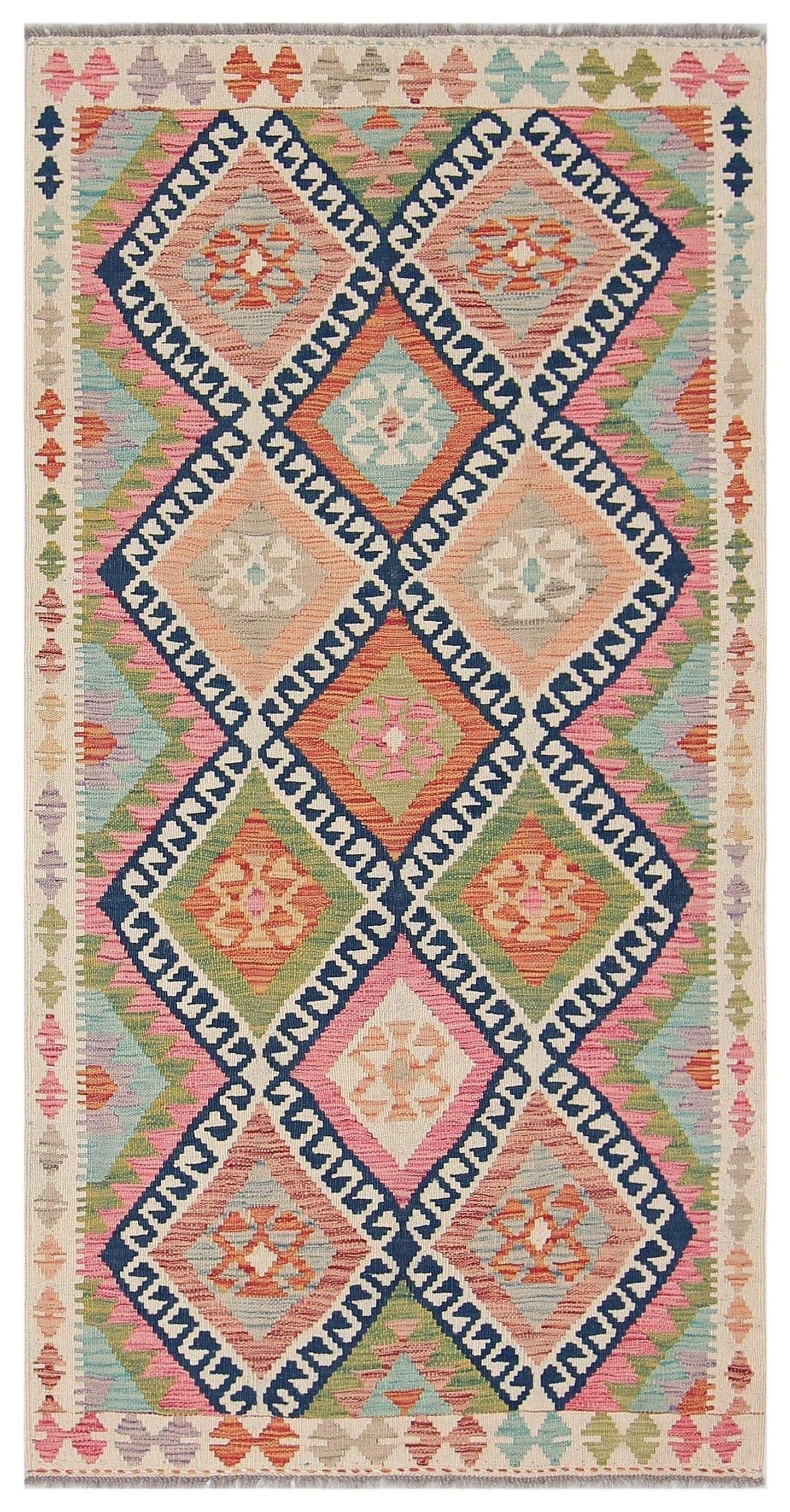 Uzbek Kilim Handwoven Tribal Rug