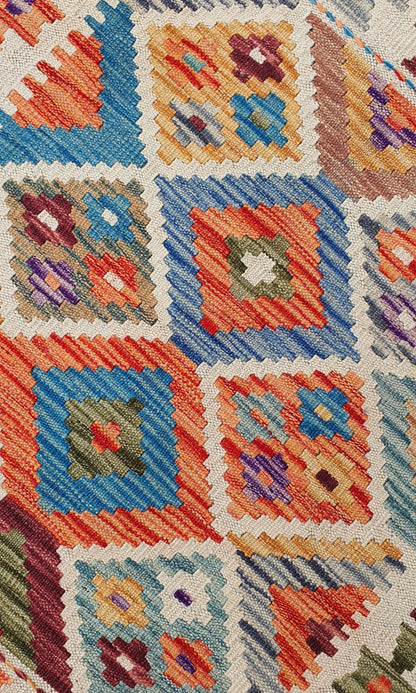 Uzbek Kilim Handwoven Tribal Rug, J80145