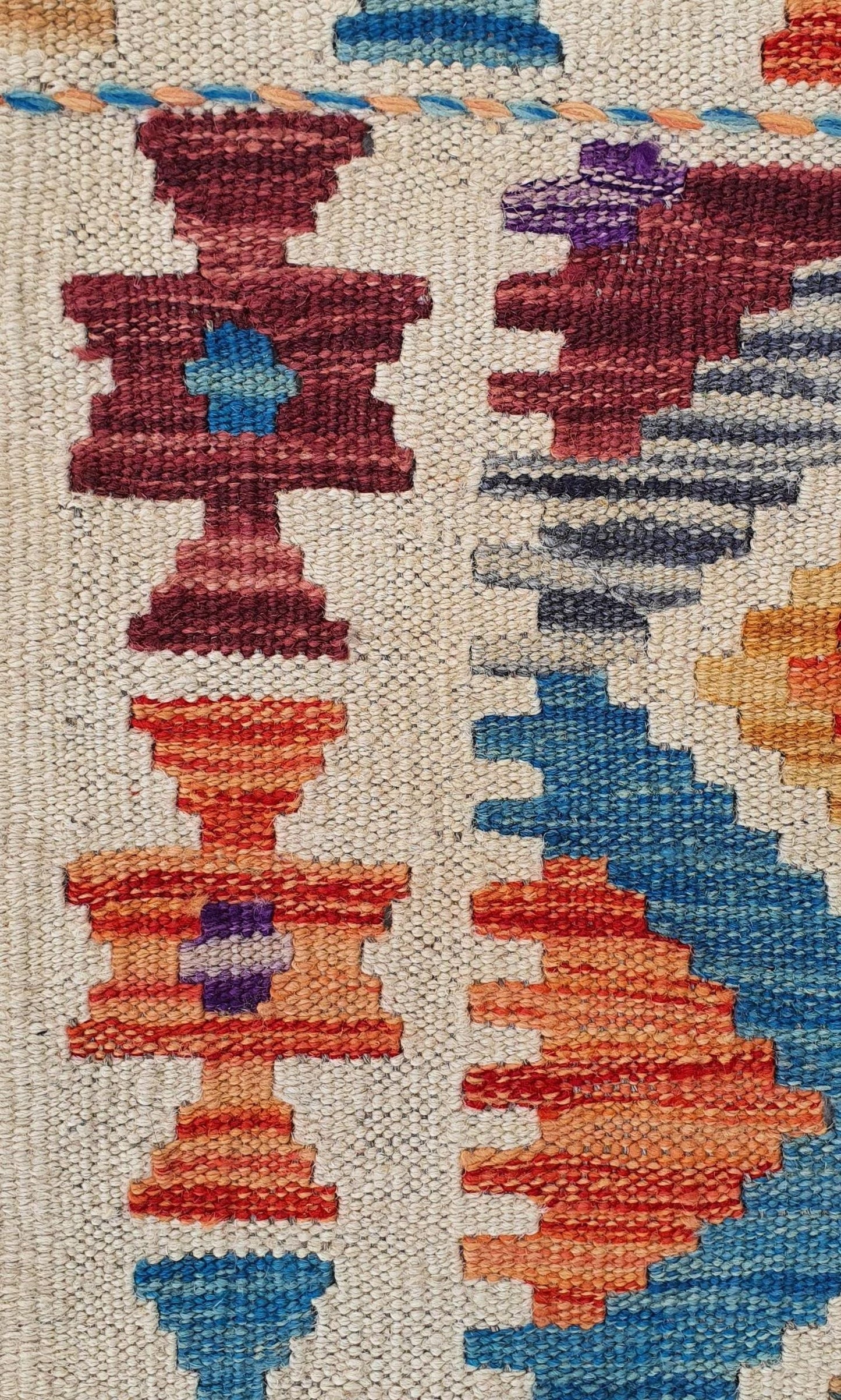 Uzbek Kilim Handwoven Tribal Rug, J80145