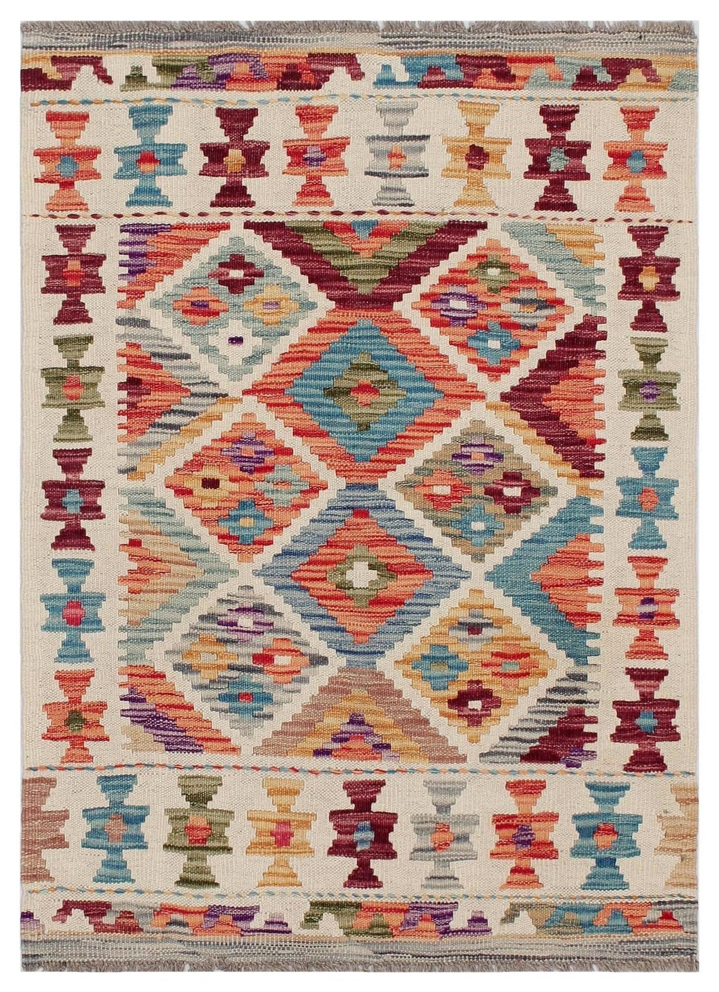 Uzbek Kilim Handwoven Tribal Rug