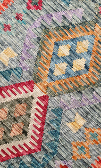 Uzbek Kilim Handwoven Tribal Rug, J80146