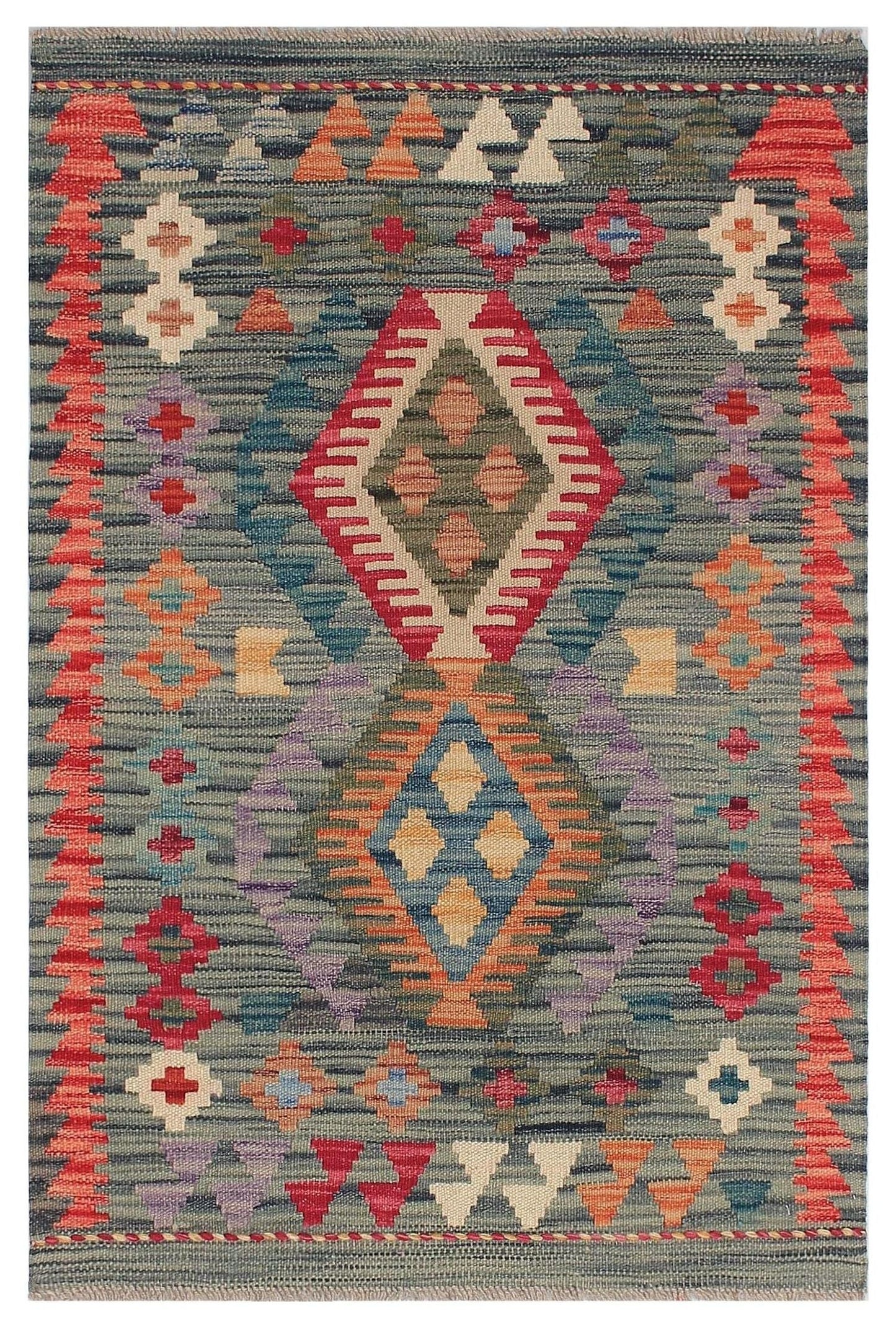 Uzbek Kilim Handwoven Tribal Rug