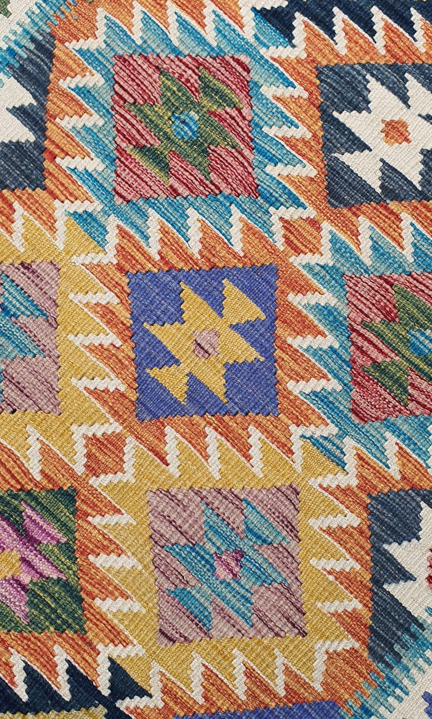 Uzbek Kilim Handwoven Tribal Rug, J80147