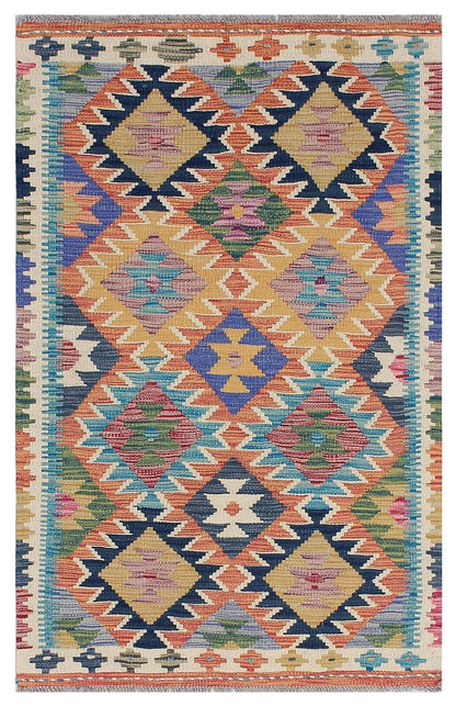 Uzbek Kilim Handwoven Tribal Rug