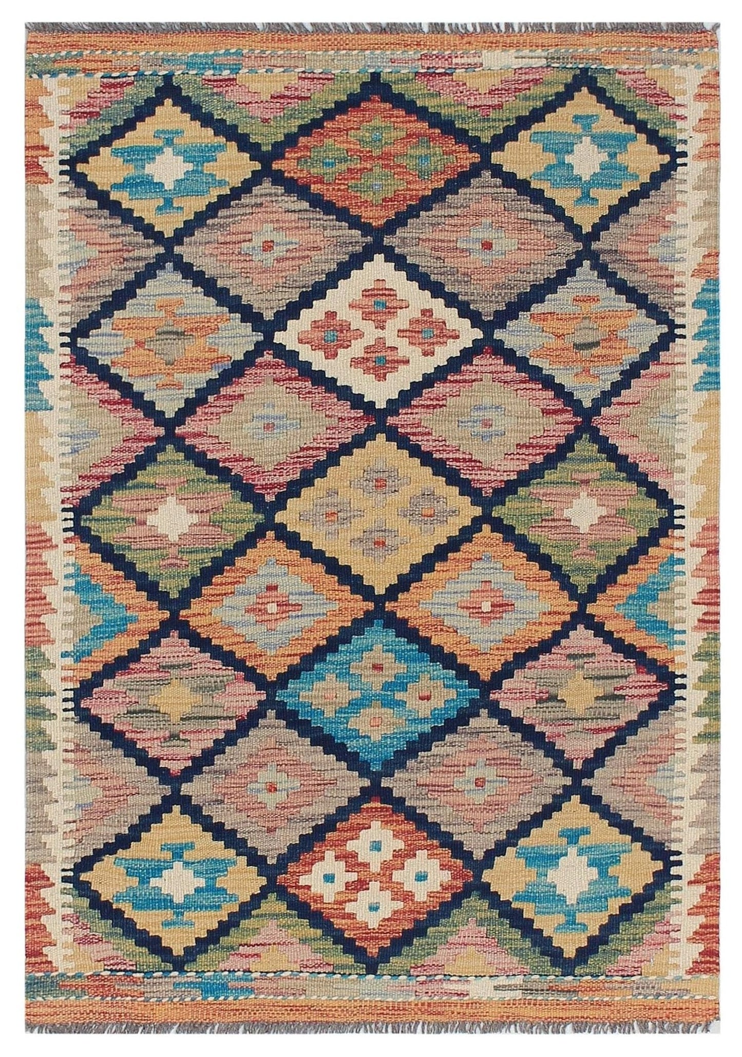 Uzbek Kilim Handwoven Tribal Rug