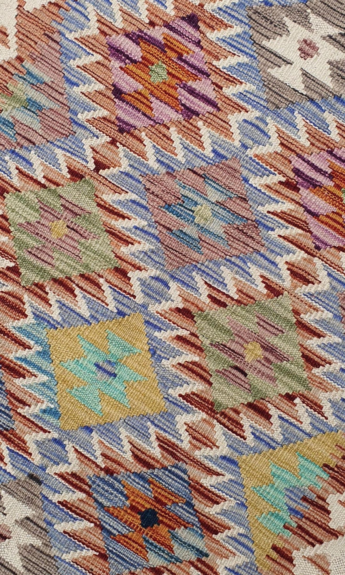 Uzbek Kilim Handwoven Tribal Rug, J80149