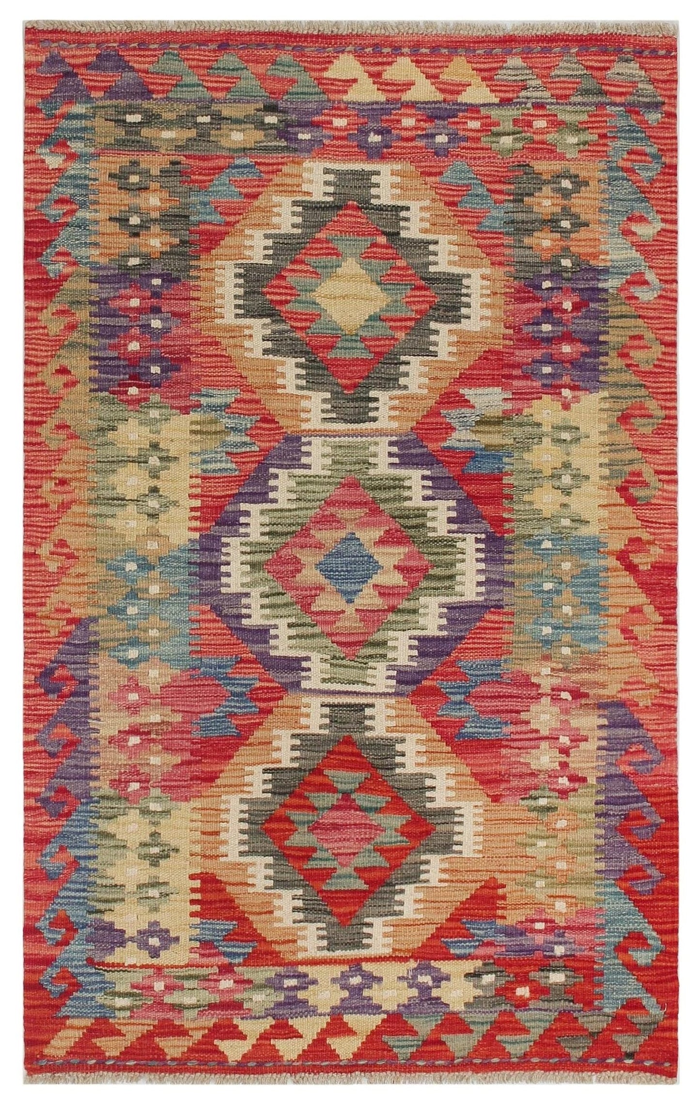 Uzbek Kilim Handwoven Tribal Rug