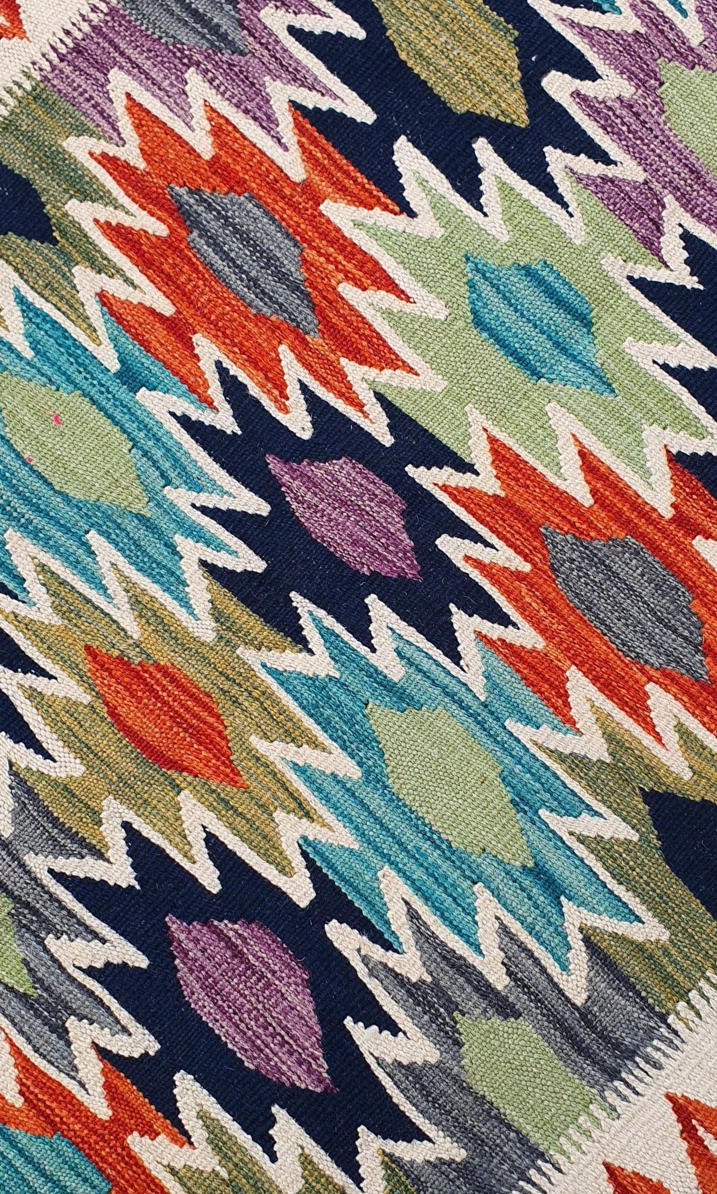 Uzbek Kilim Handwoven Tribal Rug, J80152