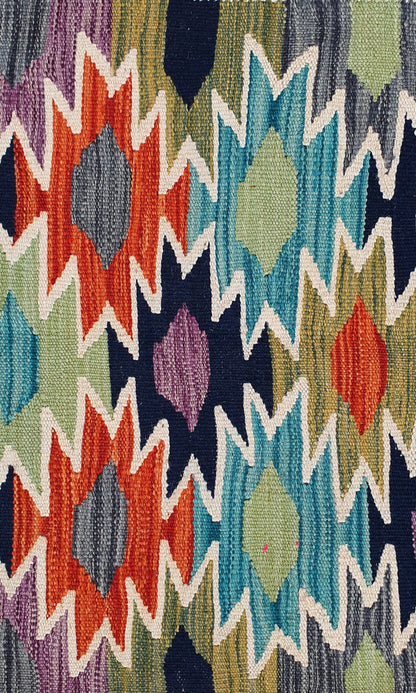 Uzbek Kilim Handwoven Tribal Rug, J80152